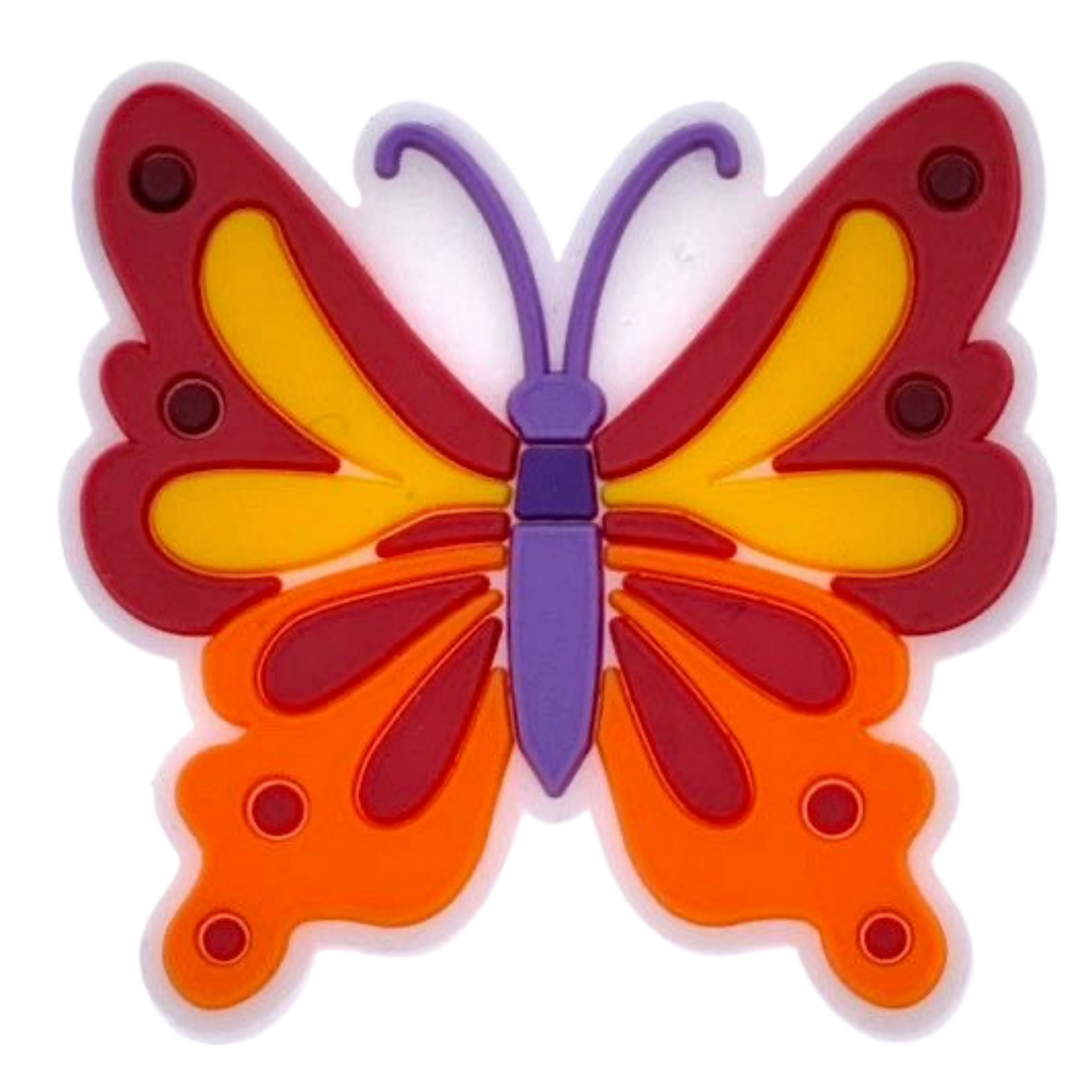 PURPLE, RED, ORANGE BUTTERFLY